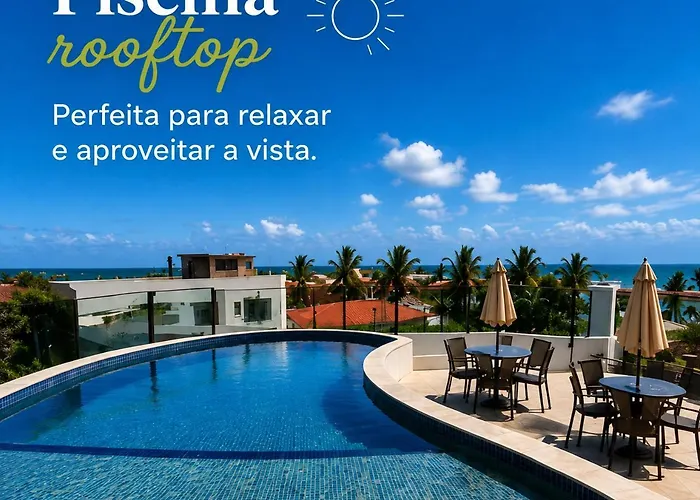Flat em Porto de Galinhas com vista Mar e restaurante quase pé na areia